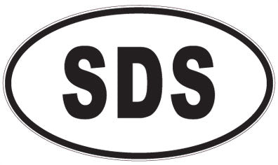 SDS - 3 Letter Initials Oval Sticker