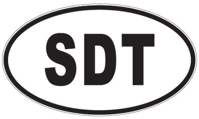 SDT - 3 Letter Initials Oval Sticker