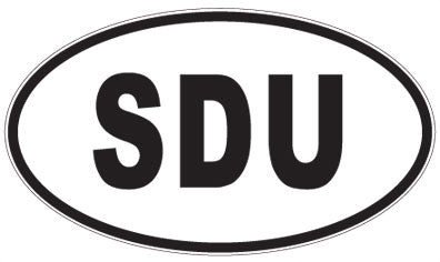 SDU - 3 Letter Initials Oval Sticker