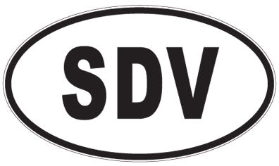 SDV - 3 Letter Initials Oval Sticker