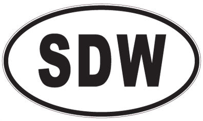 SDW - 3 Letter Initials Oval Sticker