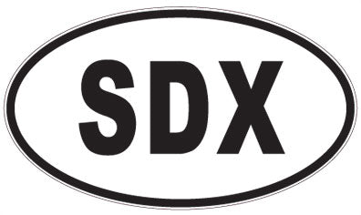 SDX - 3 Letter Initials Oval Sticker