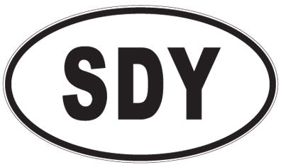 SDY - 3 Letter Initials Oval Sticker