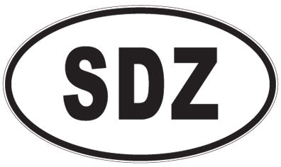 SDZ - 3 Letter Initials Oval Sticker