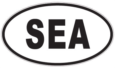 SEA - 3 Letter Initials Oval Sticker