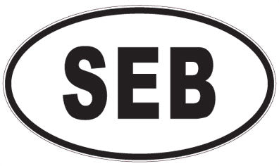 SEB - 3 Letter Initials Oval Sticker