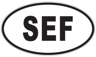 SEF - 3 Letter Initials Oval Sticker