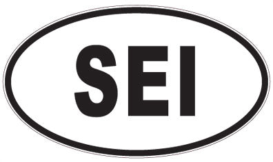 SEI - 3 Letter Initials Oval Sticker