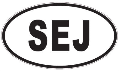 SEJ - 3 Letter Initials Oval Sticker