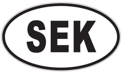 SEK - 3 Letter Initials Oval Sticker