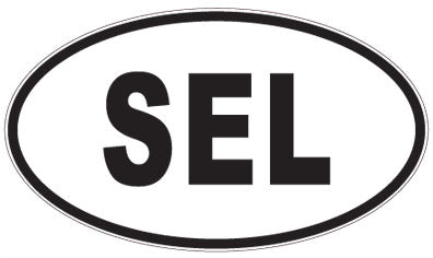 SEL - 3 Letter Initials Oval Sticker