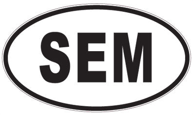 SEM - 3 Letter Initials Oval Sticker