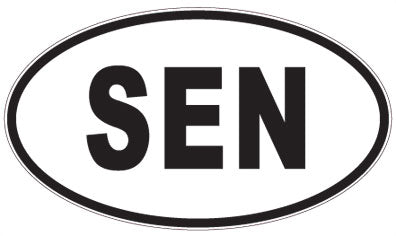SEN - 3 Letter Initials Oval Sticker