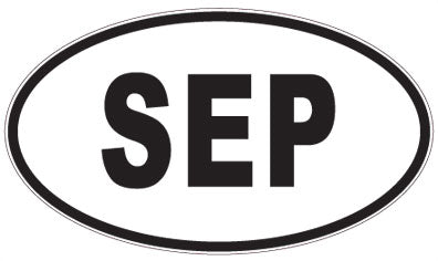SEP - 3 Letter Initials Oval Sticker