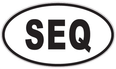 SEQ - 3 Letter Initials Oval Sticker