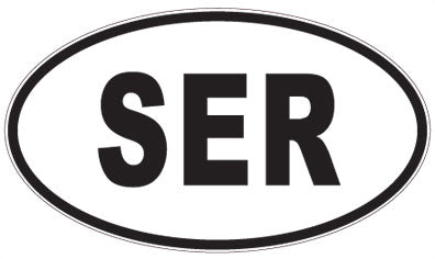 SER - 3 Letter Initials Oval Sticker