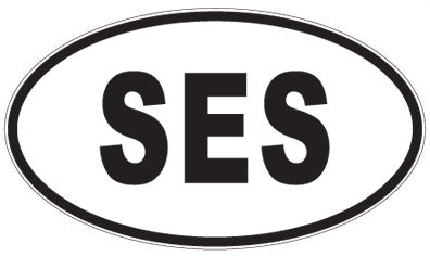 SES - 3 Letter Initials Oval Sticker