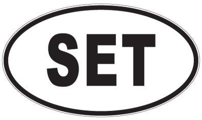 SET - 3 Letter Initials Oval Sticker