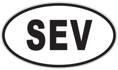 SEV - 3 Letter Initials Oval Sticker