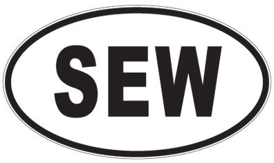 SEW - 3 Letter Initials Oval Sticker