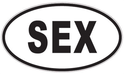 SEX - 3 Letter Initials Oval Sticker