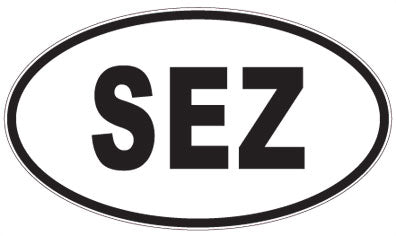 SEZ - 3 Letter Initials Oval Sticker
