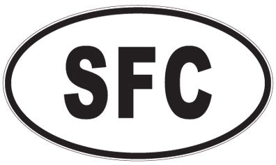 SFC - 3 Letter Initials Oval Sticker