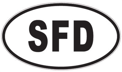 SFD - 3 Letter Initials Oval Sticker