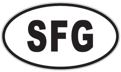 SFG - 3 Letter Initials Oval Sticker