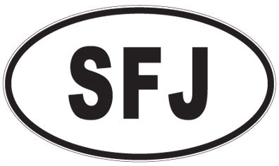 SFJ - 3 Letter Initials Oval Sticker