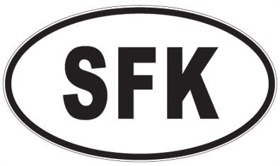 SFK - 3 Letter Initials Oval Sticker