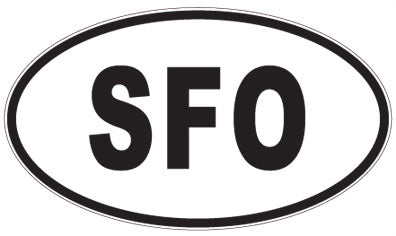SFO - 3 Letter Initials Oval Sticker