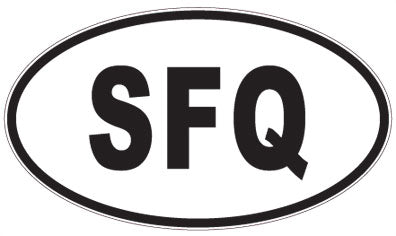 SFQ - 3 Letter Initials Oval Sticker