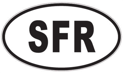 SFR - 3 Letter Initials Oval Sticker