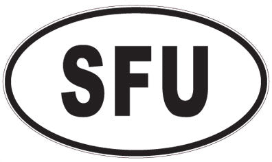 SFU - 3 Letter Initials Oval Sticker