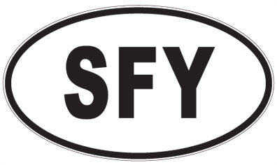 SFY - 3 Letter Initials Oval Sticker