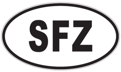 SFZ - 3 Letter Initials Oval Sticker