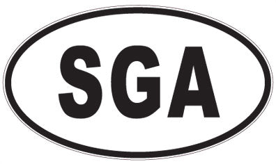 SGA - 3 Letter Initials Oval Sticker