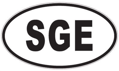 SGE - 3 Letter Initials Oval Sticker