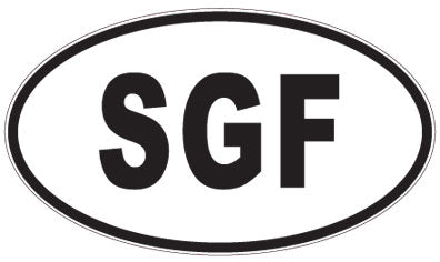 SGF - 3 Letter Initials Oval Sticker