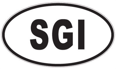 SGI - 3 Letter Initials Oval Sticker