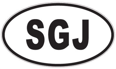 SGJ - 3 Letter Initials Oval Sticker