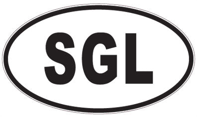 SGL - 3 Letter Initials Oval Sticker
