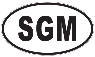 SGM - 3 Letter Initials Oval Sticker