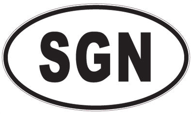 SGN - 3 Letter Initials Oval Sticker