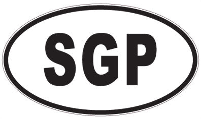 SGP - 3 Letter Initials Oval Sticker