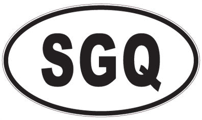 SGQ - 3 Letter Initials Oval Sticker