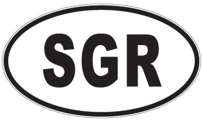SGR - 3 Letter Initials Oval Sticker