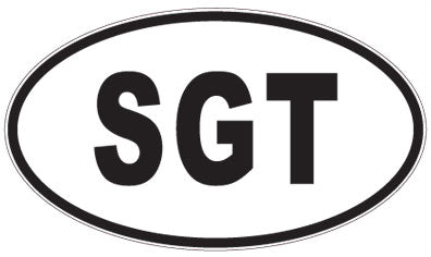SGT - 3 Letter Initials Oval Sticker