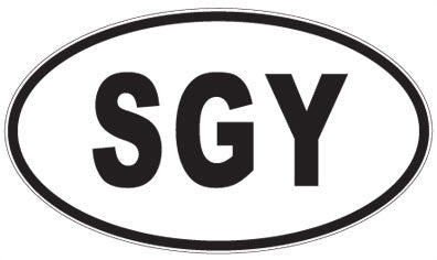 SGY - 3 Letter Initials Oval Sticker